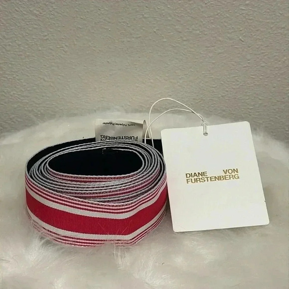 Diane Von Furstenberg Cloth Striped Belt - Picture 1 of 6